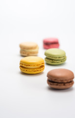 several small macarons of different flavors