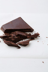 Dark chocolate on white