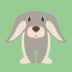rabbit cartoon  vector illustration flat style front