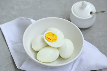 Fresh Boiled eggs in bowl