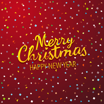 Merry Christmas and Happy New Year greeting card. Festive concept