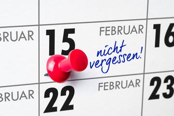 Wandkalender - 15. Februar