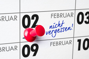 Wandkalender - 02. Februar