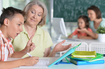 Teachers working with pupils