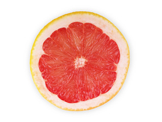 cut grapefruit citrus isolated