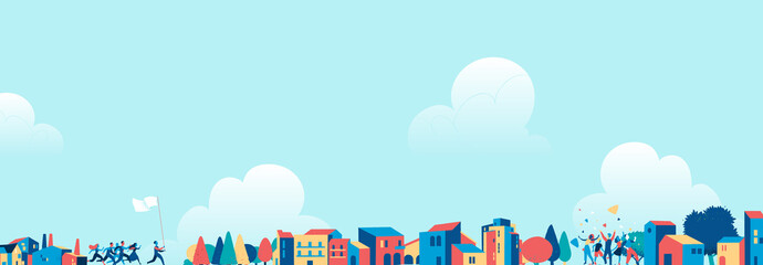 Sfondo città e persone © Hurca!