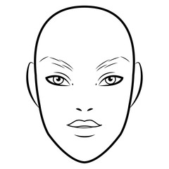 Men Face chart Makeup Artist Blank. Template. Vector illustration.