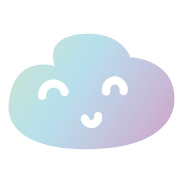 cute cloud kawaii face vector illustration design
