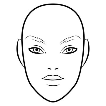 Men Face chart Makeup Artist Blank. Template. Vector illustration.