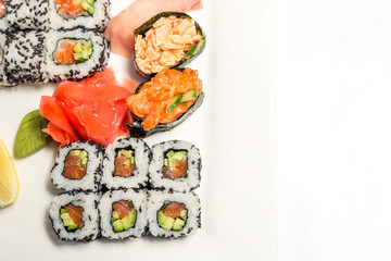 sushi on a beautiful plate