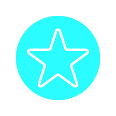 Star button. Star vector icon. White line star icon. 