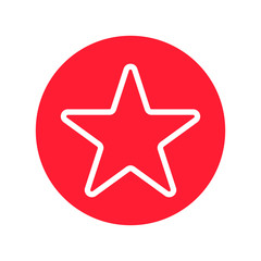 Star button. Star vector icon. White line star icon. 