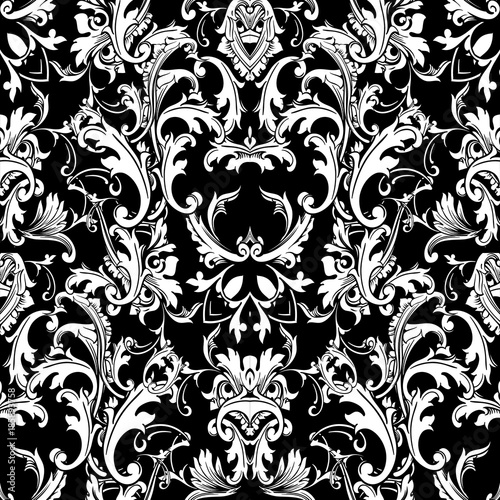 baroque black white seamless