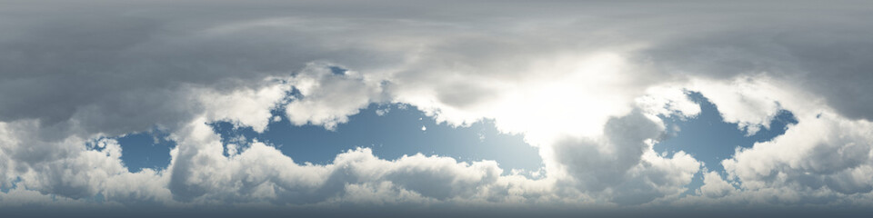 Naklejka na ściany i meble 360 degree seamless panorama of clouds on blue sky