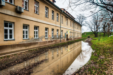 Novi Sad, Serbia December 17, 2017: Building of the Academy of Arts on the Petrovaradin fortress