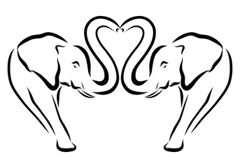 Heart of trunks loving elephants