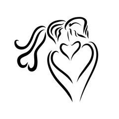 Passionate kiss of lovers, logo
