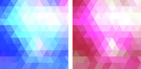 Set of abstract color vector background with triangles and geometric