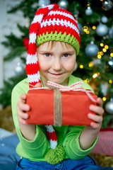 Kid celebrating christmas