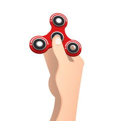 Hand holding popular fidget spinner toy