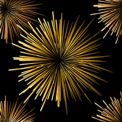 Fireworks on a black background Seamless