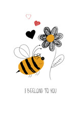 Love Card With Cute Bee.