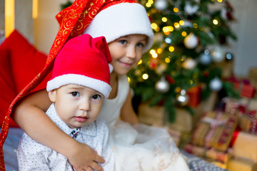 Kids celebrating christmas