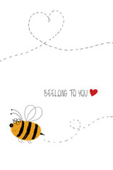 Love Card With Cute Bee.