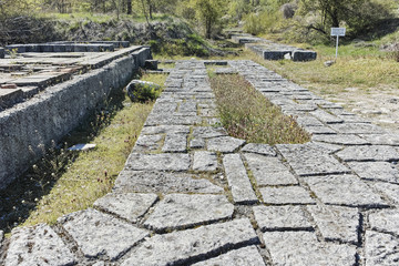 Fototapeta na wymiar Ruins of The capital city of the First Bulgarian Empire medieval stronghold Great Preslav (Veliki Preslav), Shumen Region, Bulgaria