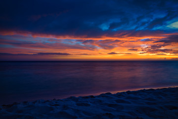 beautiful sunset sea Caribbean Dominican Republic