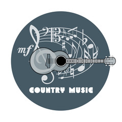 Obraz premium Country music poster. Vector illustration CD cover for country music.