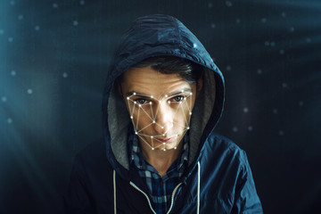 Personal identification method for face recognition via the polygon mesh. Concept of modern technology