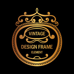 Vintage luxury golden ornamental frame. Template for design. Vector illustration