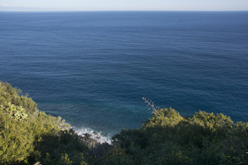 partial view of the Ionian coast near Acireale in Sicily