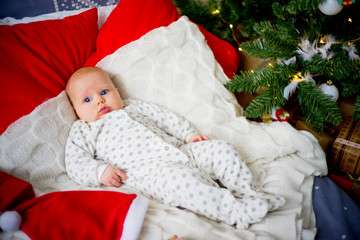 Baby in a christmas hat