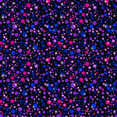 Dot seamless pattern with neon color. Dynamic pattern with bubbles