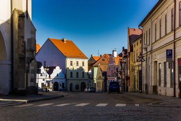 Fototapeta na wymiar Downtown in Trebon, Czech Republic