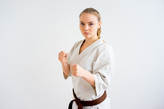 Karate girl training