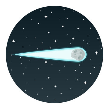 Komet Flat Design Icon