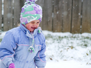 Snow Outside Little Girl