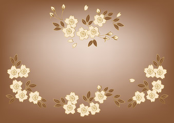 和柄の背景。桜の花の壁紙素材。春の背景素材。