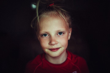 child portrait, expressive eyes of a little girl