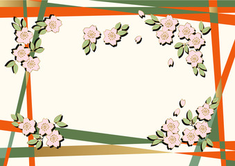 和柄の背景。桜の花の壁紙素材。春の背景素材。