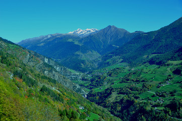 Fototapeta na wymiar Swiss Alps: Mountain view from Riederalp in Wallis | Bergpanorama von der Riederalp