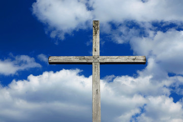 Gipfelkreuz am Hesselberg, Bayern, Deutschland