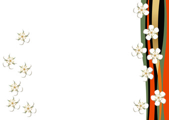 和柄の壁紙。フレーム素材。桜の花のフレーム。春の背景素材。