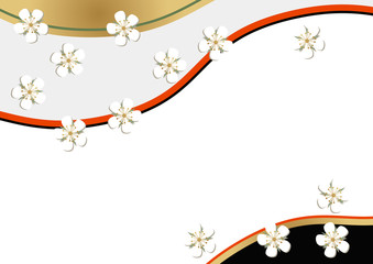 和柄の壁紙。フレーム素材。桜の花のフレーム。春の背景素材。