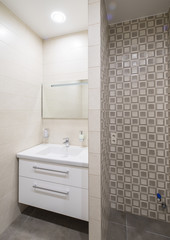 Bathroom and toilet in the modern apartment.