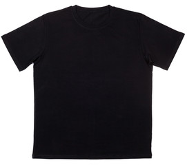 Black shortsleeve cotton tshirt template isolated