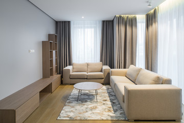Modern Interior of the guest room in the apartment..